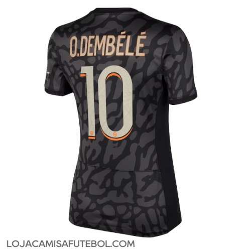 Camisa de Futebol Paris Saint-Germain Ousmane Dembele #10 Equipamento Alternativo Mulheres 2023-24 Manga Curta